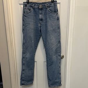 Wrangler Rugged Wear Blue Men's Jeans 34x32 fleece lined